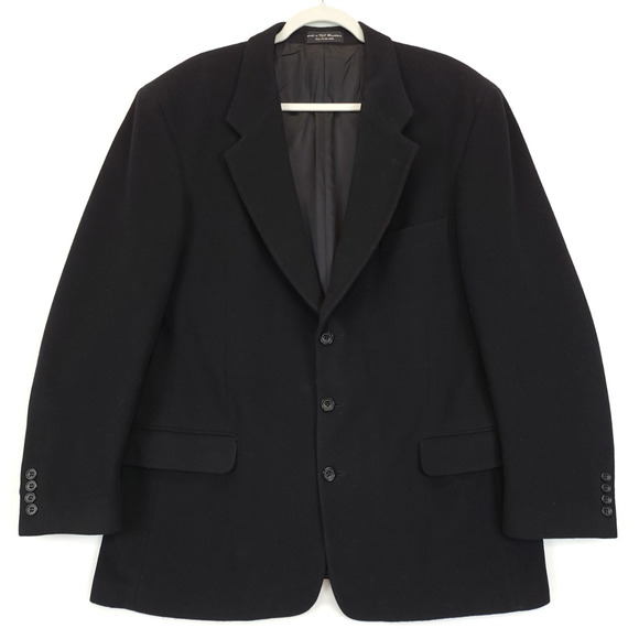 Gianfranco Ruffini Italy 46 R Black Cashmere Blend 3 Button Blazer Sport Coat - Picture 1 of 14
